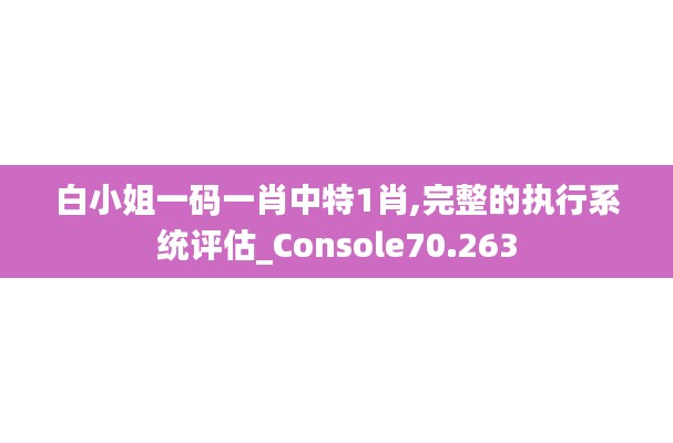 白小姐一码一肖中特1肖,完整的执行系统评估_Console70.263