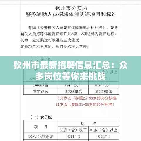 钦州市最新招聘信息汇总:众多岗位等你来挑战