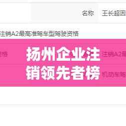 扬州企业注销领先者榜单揭晓,洞悉当地注销领域的佼佼者