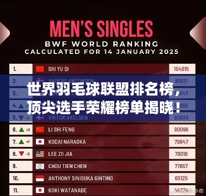 世界羽毛球联盟排名榜,顶尖选手荣耀榜单揭晓!